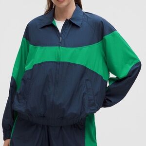 Lululemon Nylon Colourblock Collared Jacket  Club Blue/Raceway Green XS,M,L  NWT